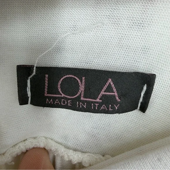 Lola Made In Italy Silk Blend Water Color Lightweight Maxi Skirt sz M pink white - Picture 6 of 9